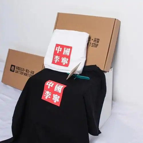 中国李宁夏日清新经典款宽松落肩短袖