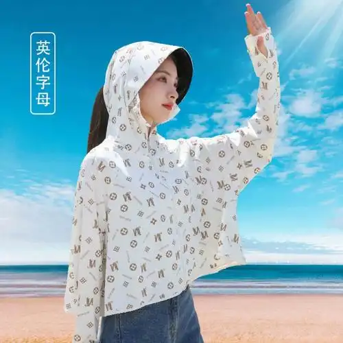 茉寻国风冰丝原纱黑胶防晒衣女夏薄款防紫外线户外骑车休闲防晒服