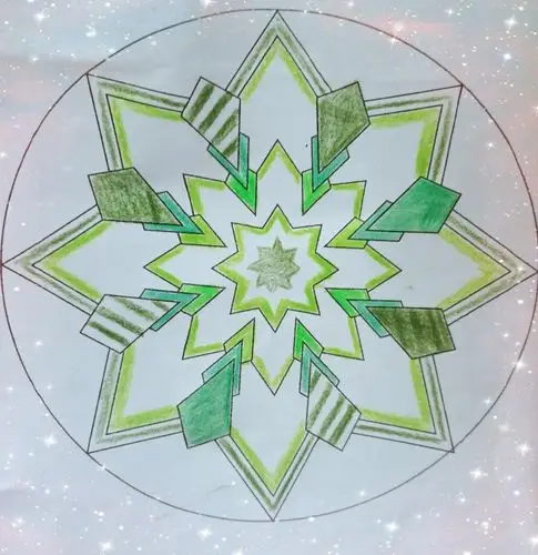 彩绘曼陀罗作品-第29幅《雪花》