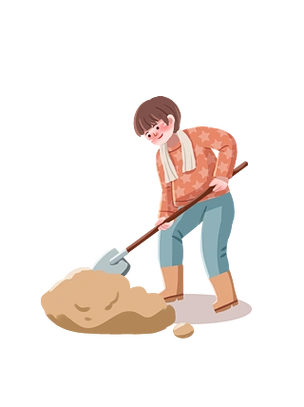 手绘农业农民干活农活劳动人物元素