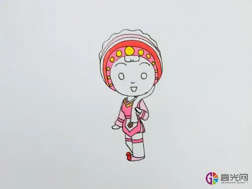 白族儿童服饰简笔画