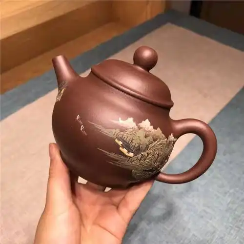 王杏坤紫砂壶价格|真品手制怀古壶原矿紫泥390cc