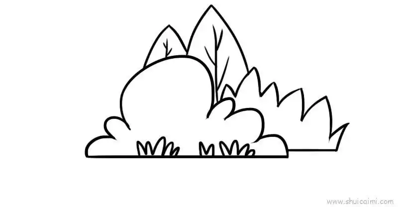 草丛儿童画怎么画 草丛简笔画简单