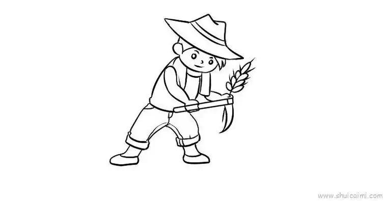 农民要如何画-红豆饭小学生简笔画大全丰收的秋天简笔画图片镰刀简笔