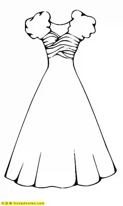 13张4到10岁女孩子最喜欢的芭蕾公主的裙子卡通涂色简笔画