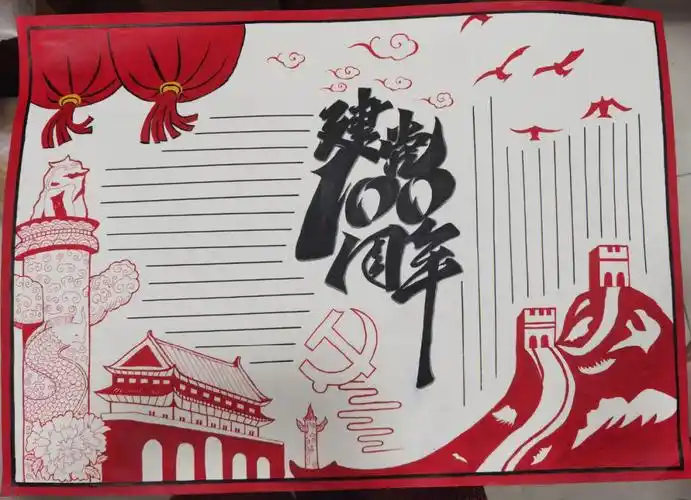 建党百年手抄报