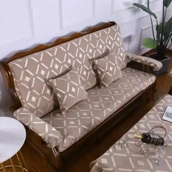 老式沙发套沙发布垫实木老式红木质木头沙发靠垫春秋椅三人带靠背中式