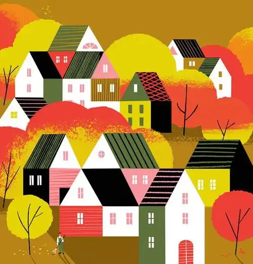 behance官推:手绘纹理插画作品 :芬兰插画师 kati n01rhi