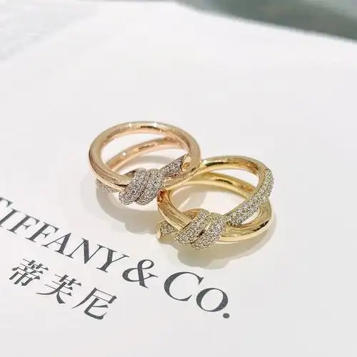 tiffany蒂芙尼knot系列戒指黄金vs玫瑰金