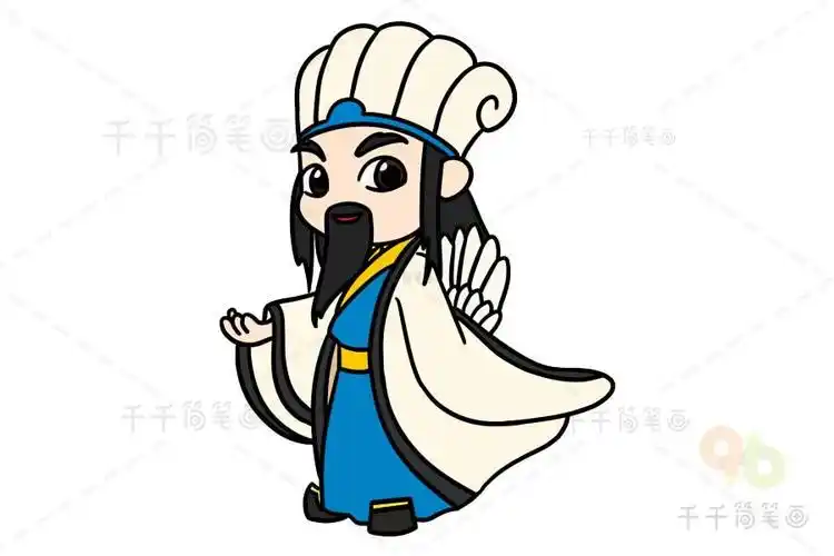 三国演义q版人物简笔画刘备诸葛亮