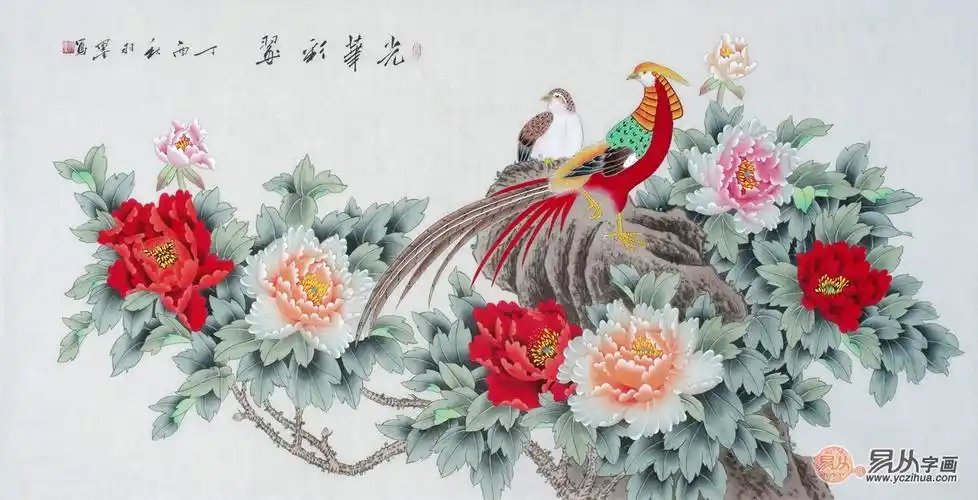 牡丹花象征着富贵圆满,气质典雅,牡丹花雍容华贵,寓意着繁荣昌盛.