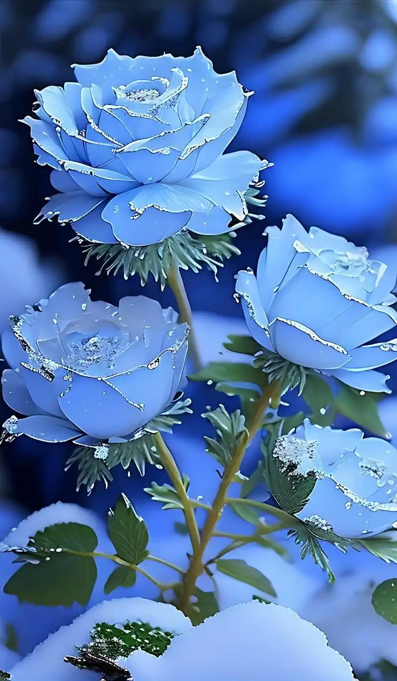 雪中蓝玫瑰