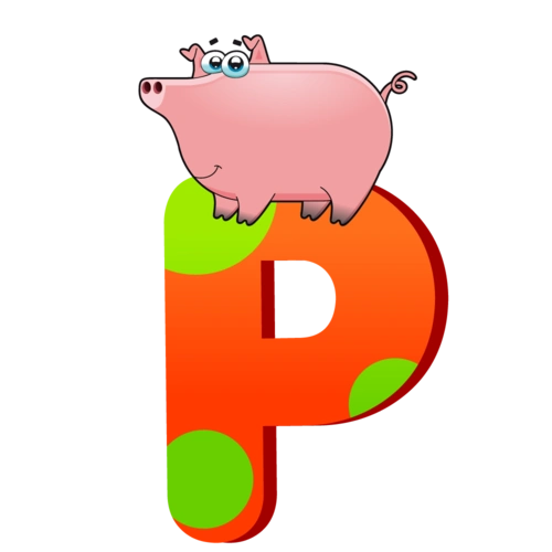 卡通动物字母p图片