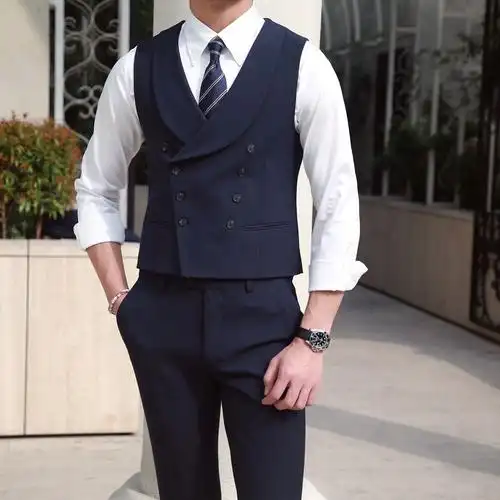 三先生自制英伦复古宴会男士修身马甲韩版西装背心