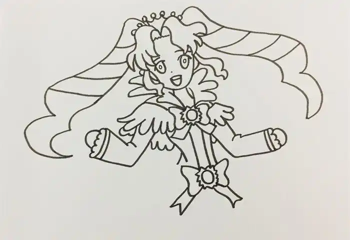 彩俐公主动漫简笔画