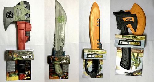 孩某宝nerf*软质近战冷兵器收藏品僵尸刀剑 僵尸斧玩具cosplay道