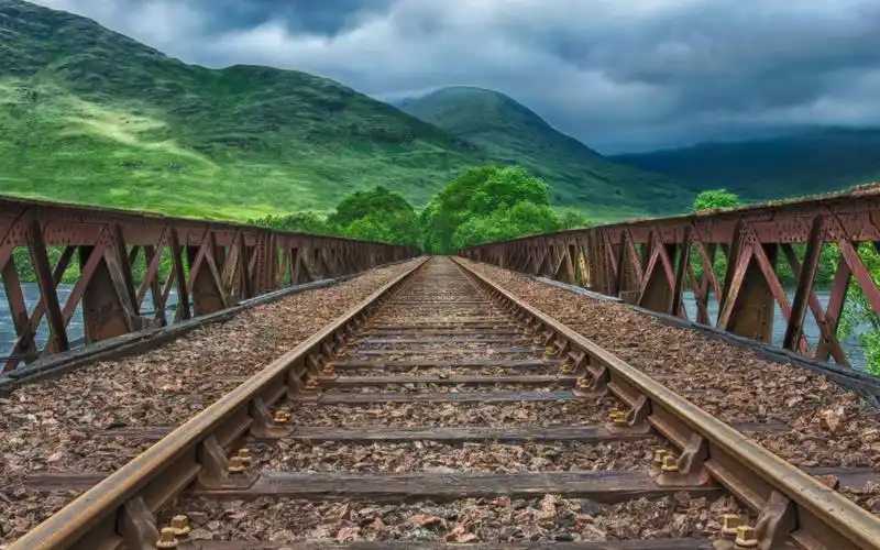精选铁路轨道沿途风景图片电脑壁纸