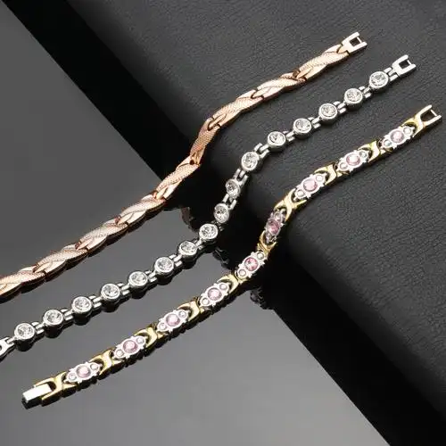 女士玫瑰金不锈钢磁性手镯 - buy stainless steel bracelet,women