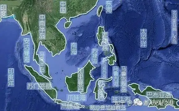 中南半岛是亚洲自然延伸马来半岛和西部印度尼西亚为巽他大陆架一部分
