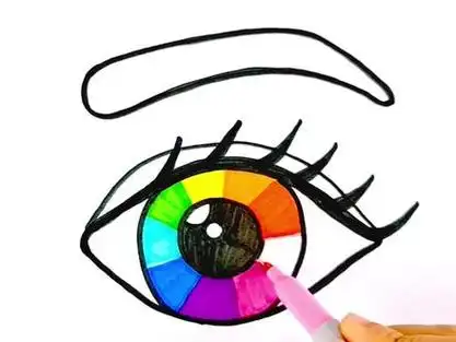 画一只漂亮的彩色眼睛!#画画 #简笔画 #儿童 #想画就画