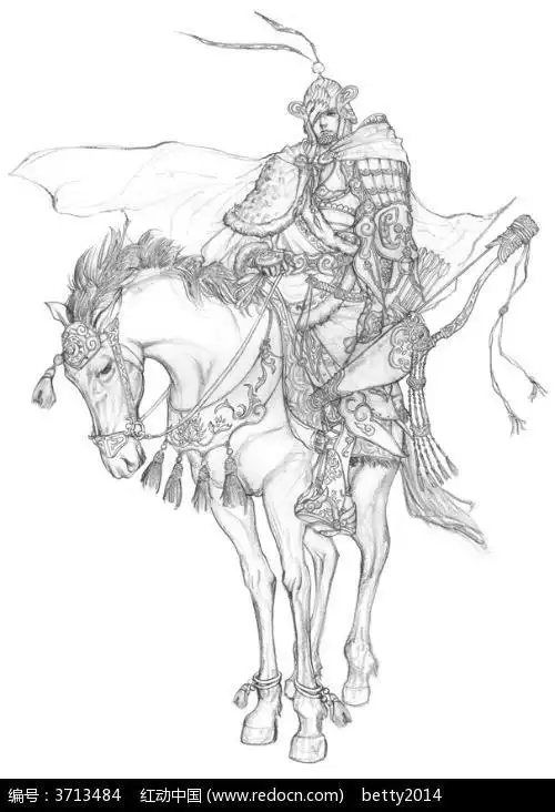 将军骑马简笔画简单一点
