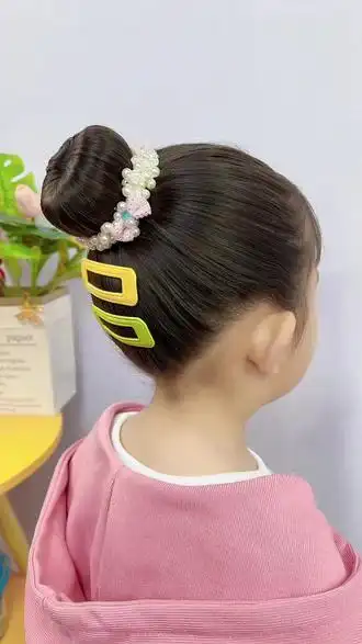 跳舞扎上学扎好看丸子头#儿童编发 #发型教程 #简单好看发型 #日常发
