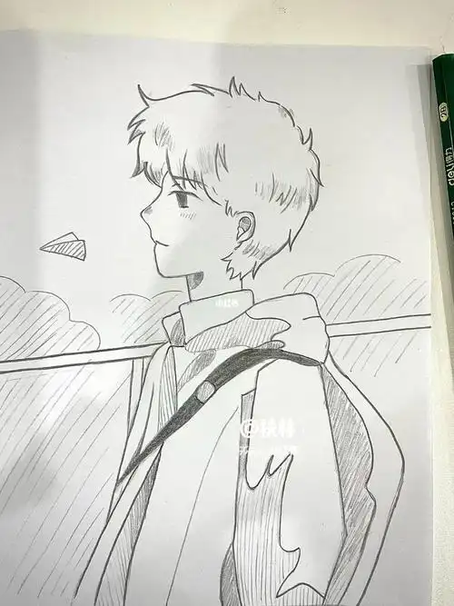 "临摹练习是帅气的男孩子#简笔画教程  #少年感  #铅笔手绘  #简笔画