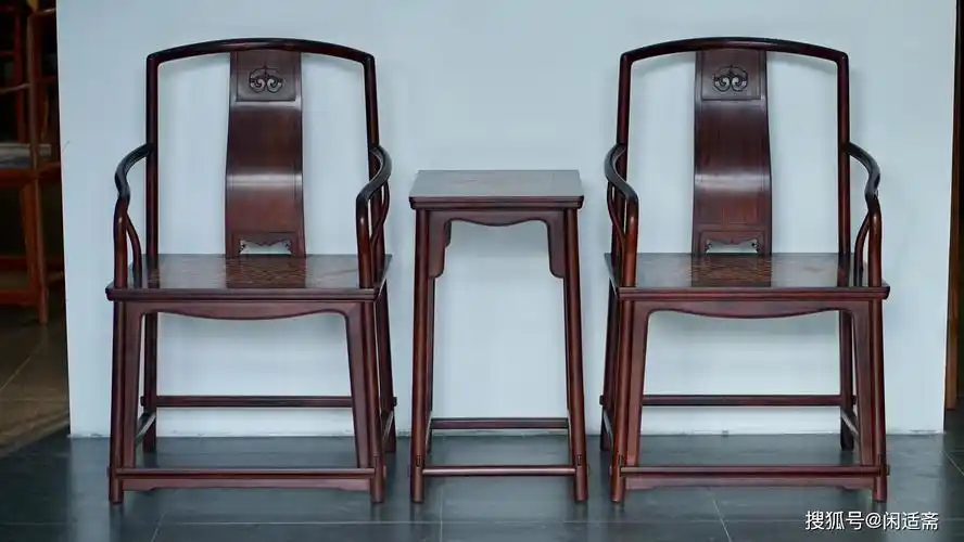 中式椅具珍藏明式塔刹纹南官帽椅万字锦地座面