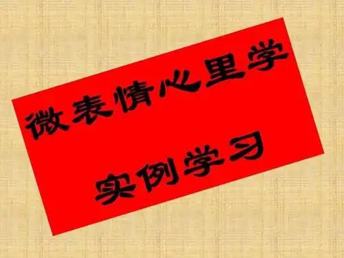 微表情心理学实例学习ppt