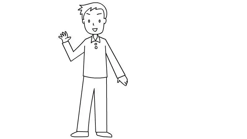 爸爸走路全身简笔画