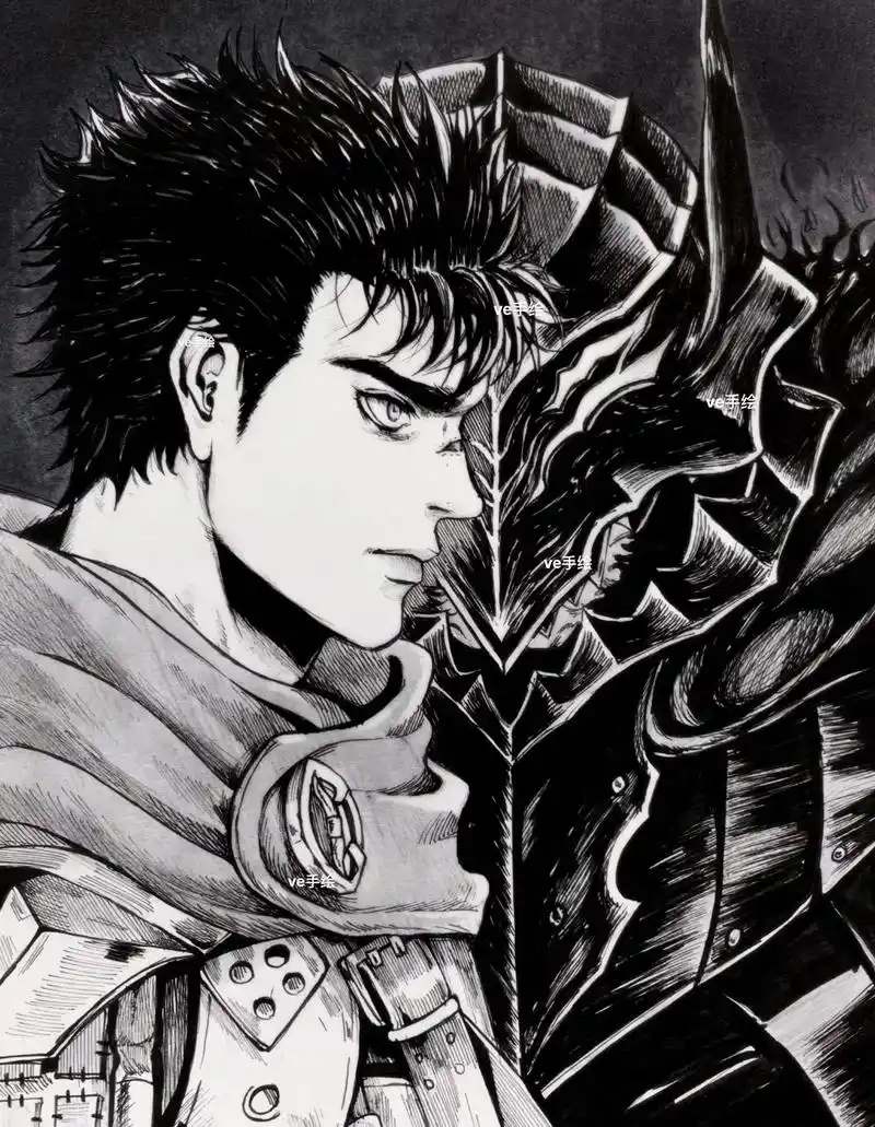 临摹 #剑风传奇 #格斯 - 抖音