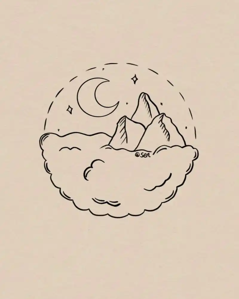 简单好看的简笔画装饰教程|附过程 画一个算ins风的黑白小插画吧