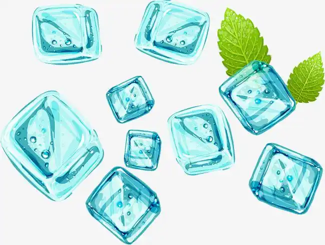 矢量卡通蓝色冰块素材