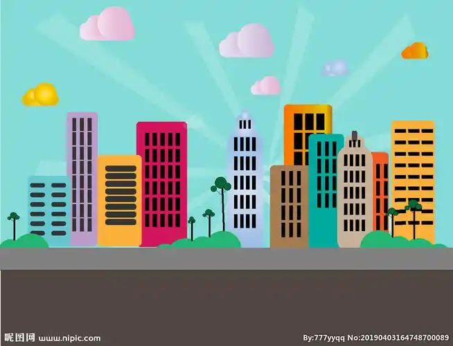 键 词:卡通高楼大厦 ui 城市 卡通 房子 海报 蓝天
