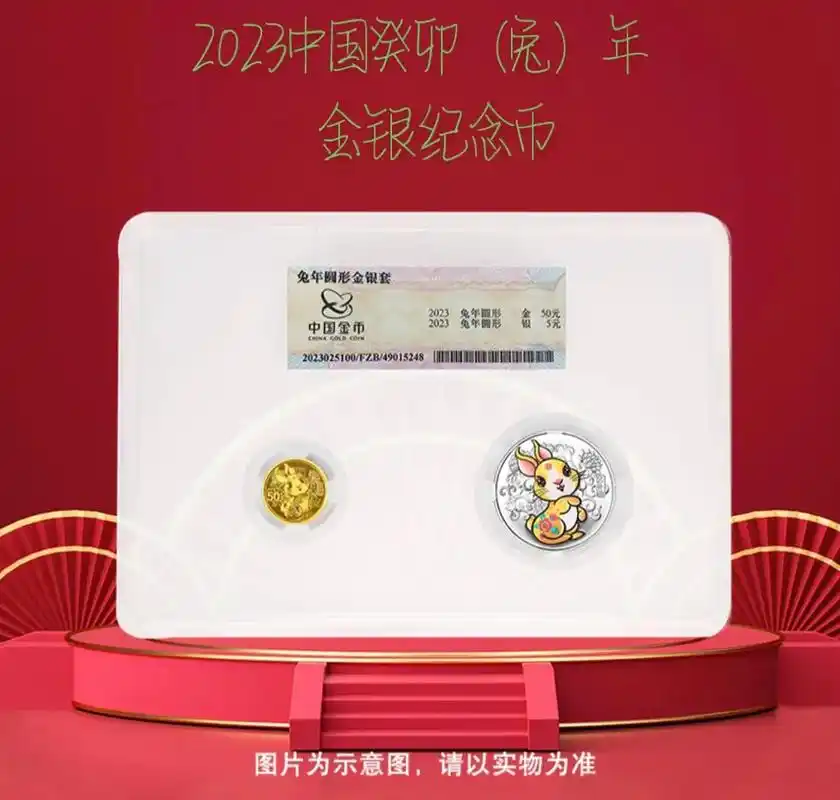 2023中国癸卯(兔)年金银纪念币,俗称兔年生肖金银币,兔 - 抖音