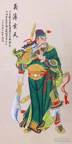 中美协会员张松平老师四尺工笔关公【义薄云天】140*70厘米作品编号as