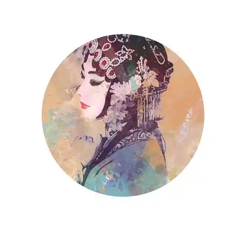 京剧戏子水彩古风插画