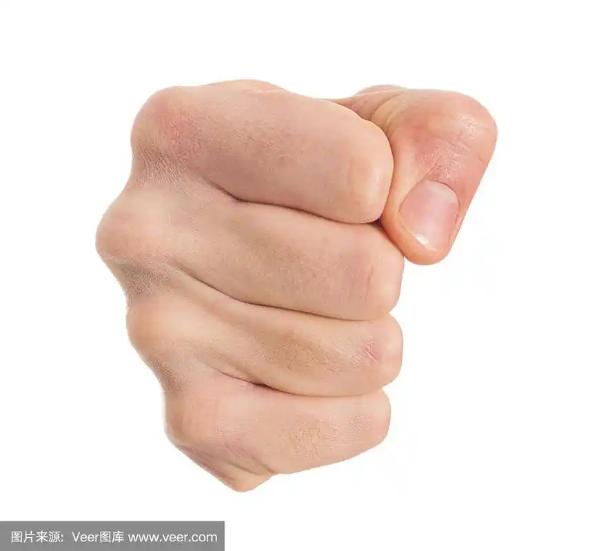 人类拳头的特写