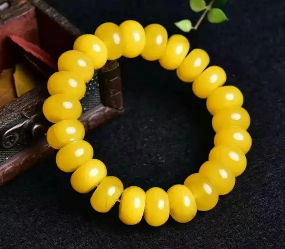 波兰波罗的海鸡油黄老蜜蜡琥珀手串盘手链原石男女手饰
