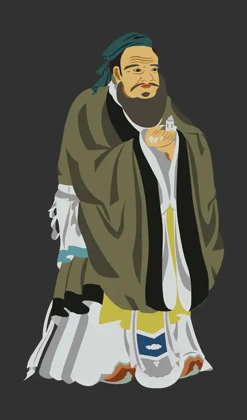 1原创作品插画商业插画时尚插画新锐插画孔子孔丘仲尼论语万世师表