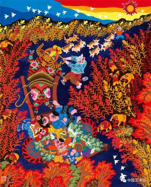 图集|农民画里看丰收!_中国艺术报_零二七艺考