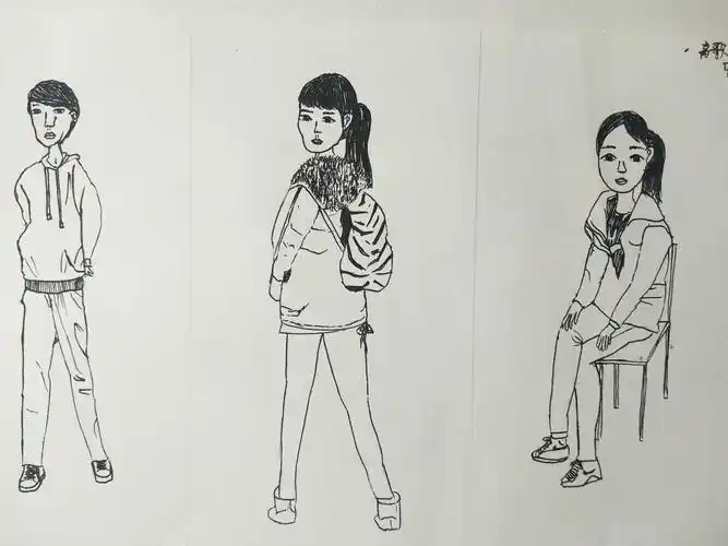 速写人物全身写生练习