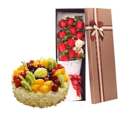 惠州惠城区花边岭广场港惠新天地下角蛋糕鲜花店同城速递玫瑰百合