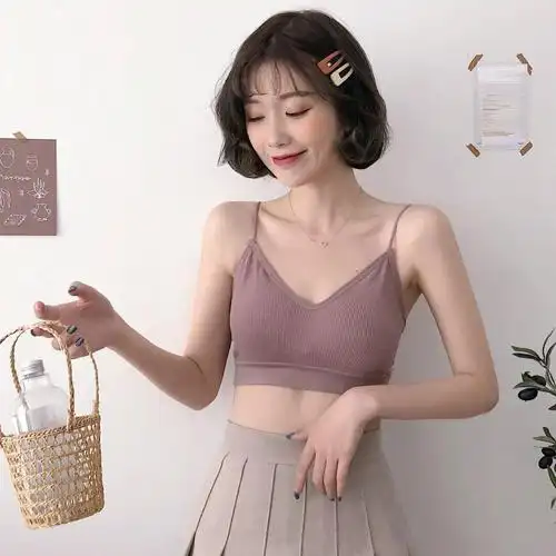 孜牧文胸 孜牧性感文胸小胸吊带内衣少女平胸抹胸美背薄款无钢圈裹胸