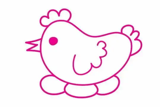 母鸡简笔画的画法步骤教程
