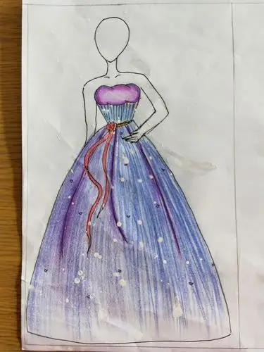 旬邑县实验中学七年级学生服装设计作业