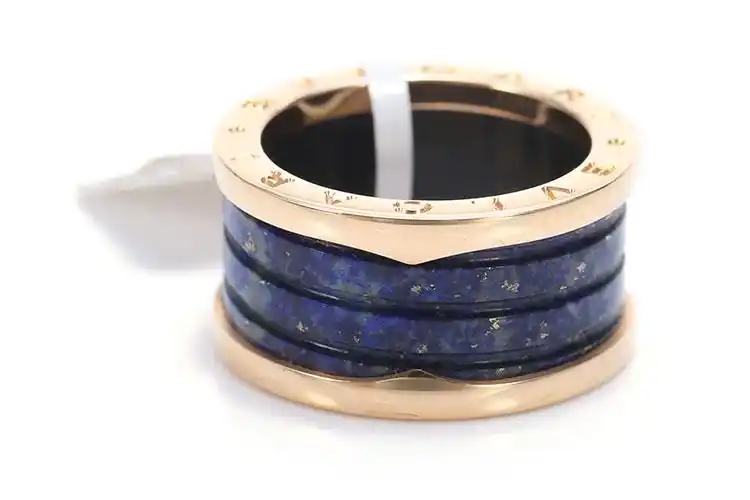 bvlgari(宝格丽) b.zero1系列18k玫瑰金蓝色大理石戒指57