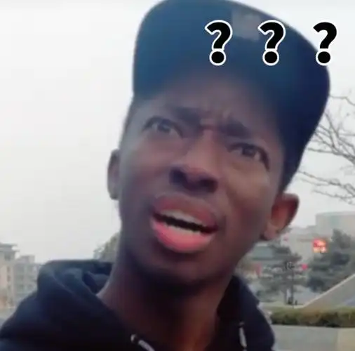问号表情包 - 有魔性的黑人小哥表情包