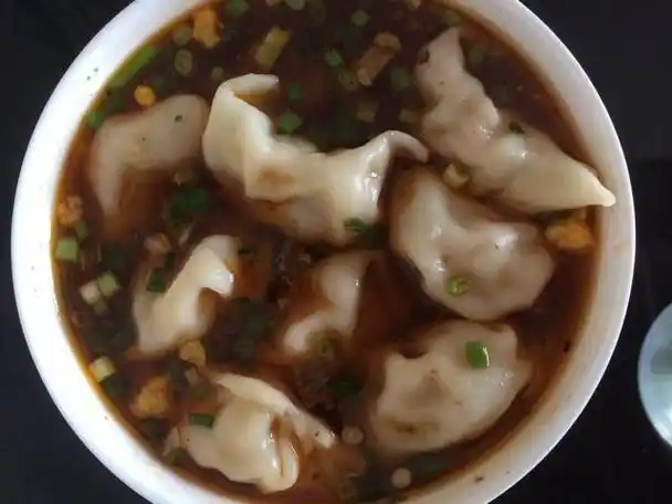 取来妈妈包的饺子,下入即将沸腾的水中,改小火煮熟后,(若是冻饺,则