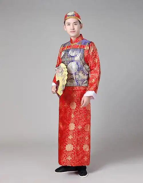 清朝阿哥服装满族古装批发男成人贝勒爷地主年会运动会舞台演出服